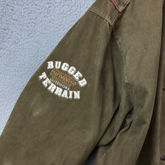 STARTER VINTAGAE‎ 90's Aztec Hood Rugged Forrest Green Thick Jacket Small - Picture 7 of 16